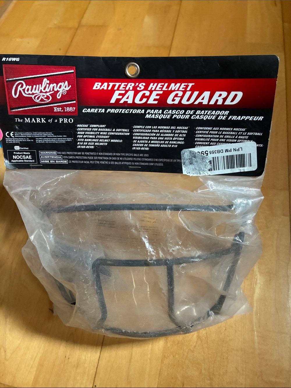 Rawlings Black Batter's Helmet Face Guard R16WG-B